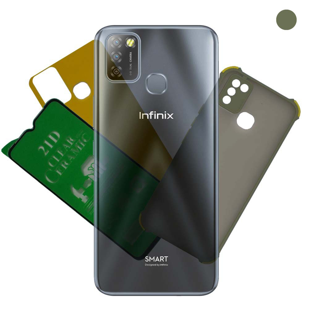  قاب ،محافظ صفحه نمایش ومحافظ پشت گوشی اینفینیکس مدل Infinix Smart 5 